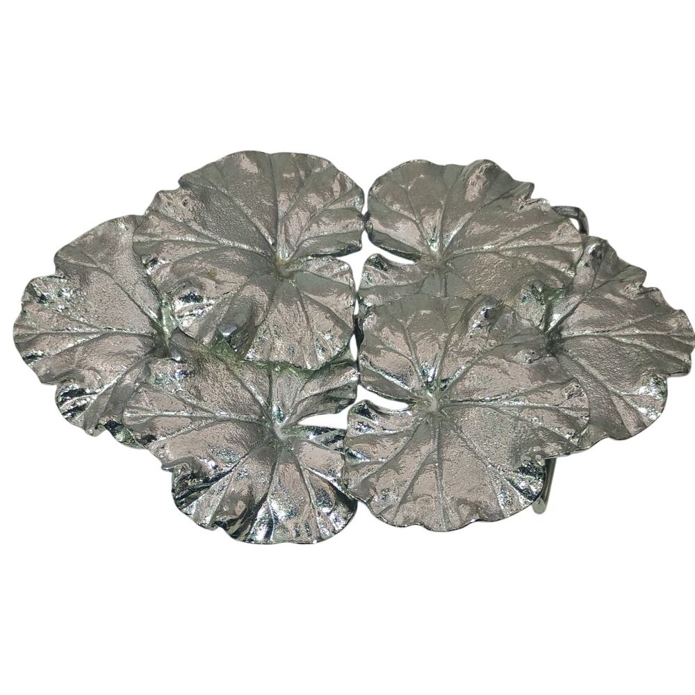 Vintage Mimi di N 1981 Lily Pad Belt Buckle Signed Designer 4.5" x 3"